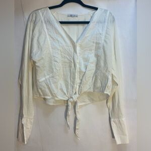 Zara Woman’s Crop Front Tie Blouse Size Small